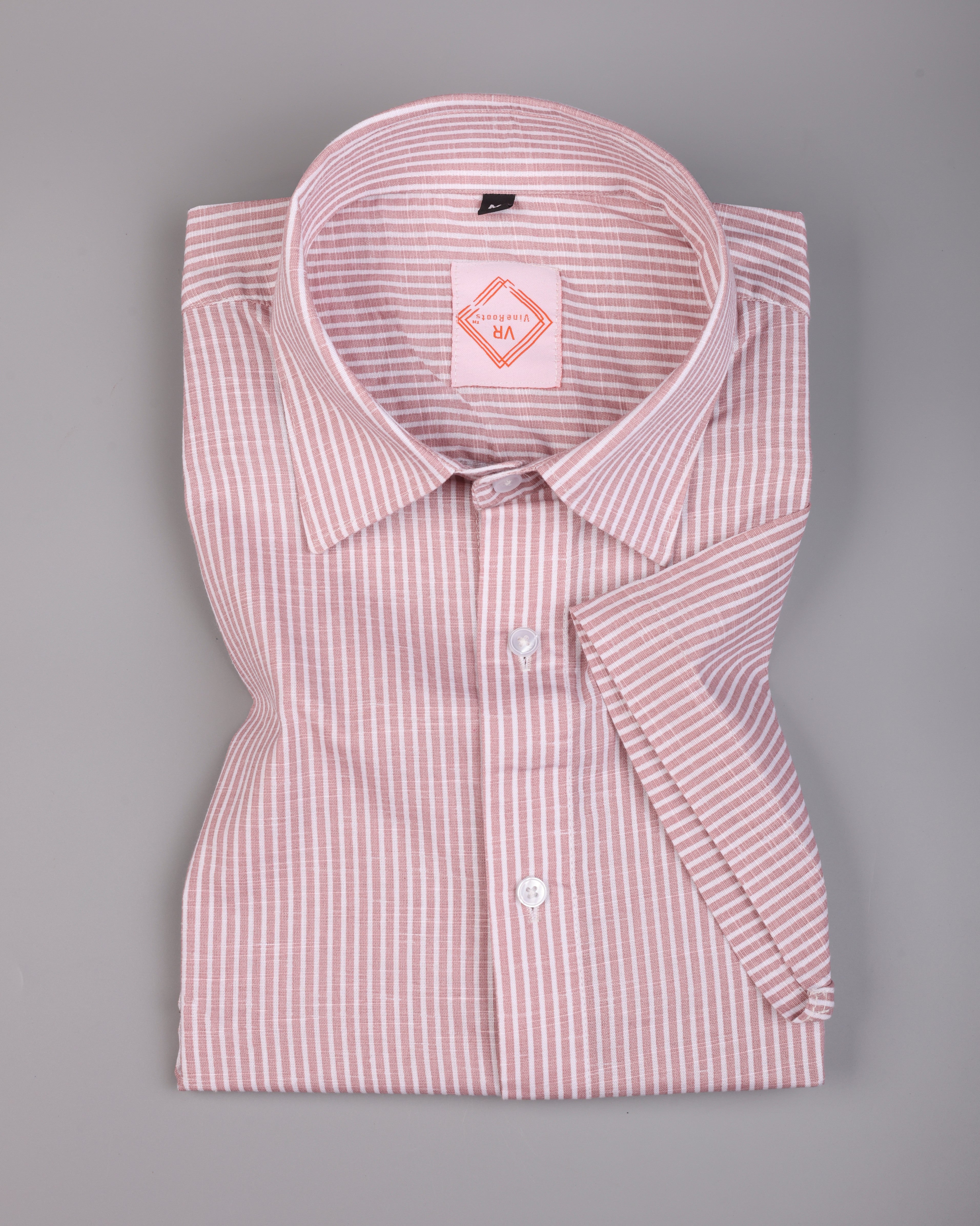 Brink Striped Half Sleeves Premium Linen Shirt