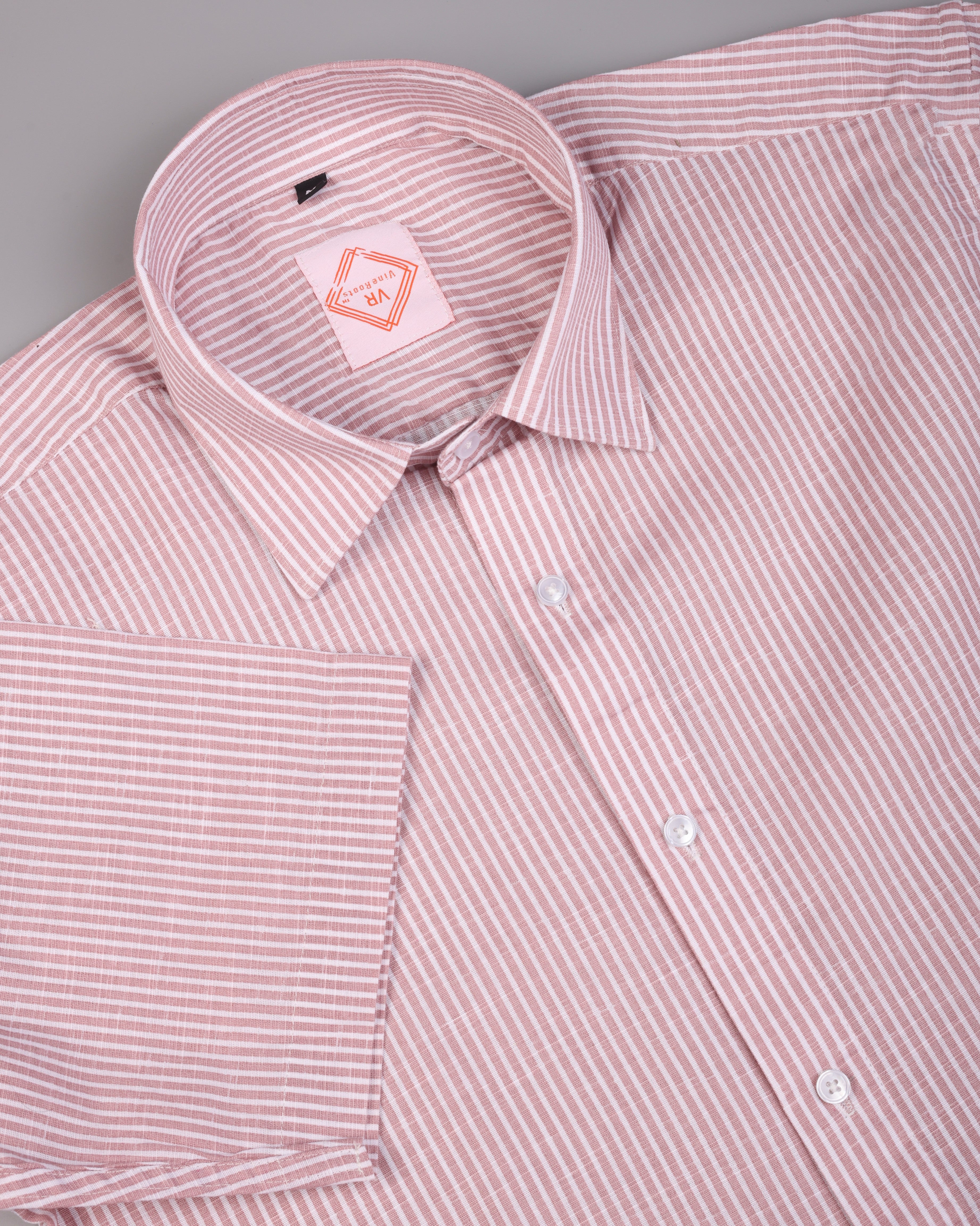 Brink Striped Half Sleeves Premium Linen Shirt