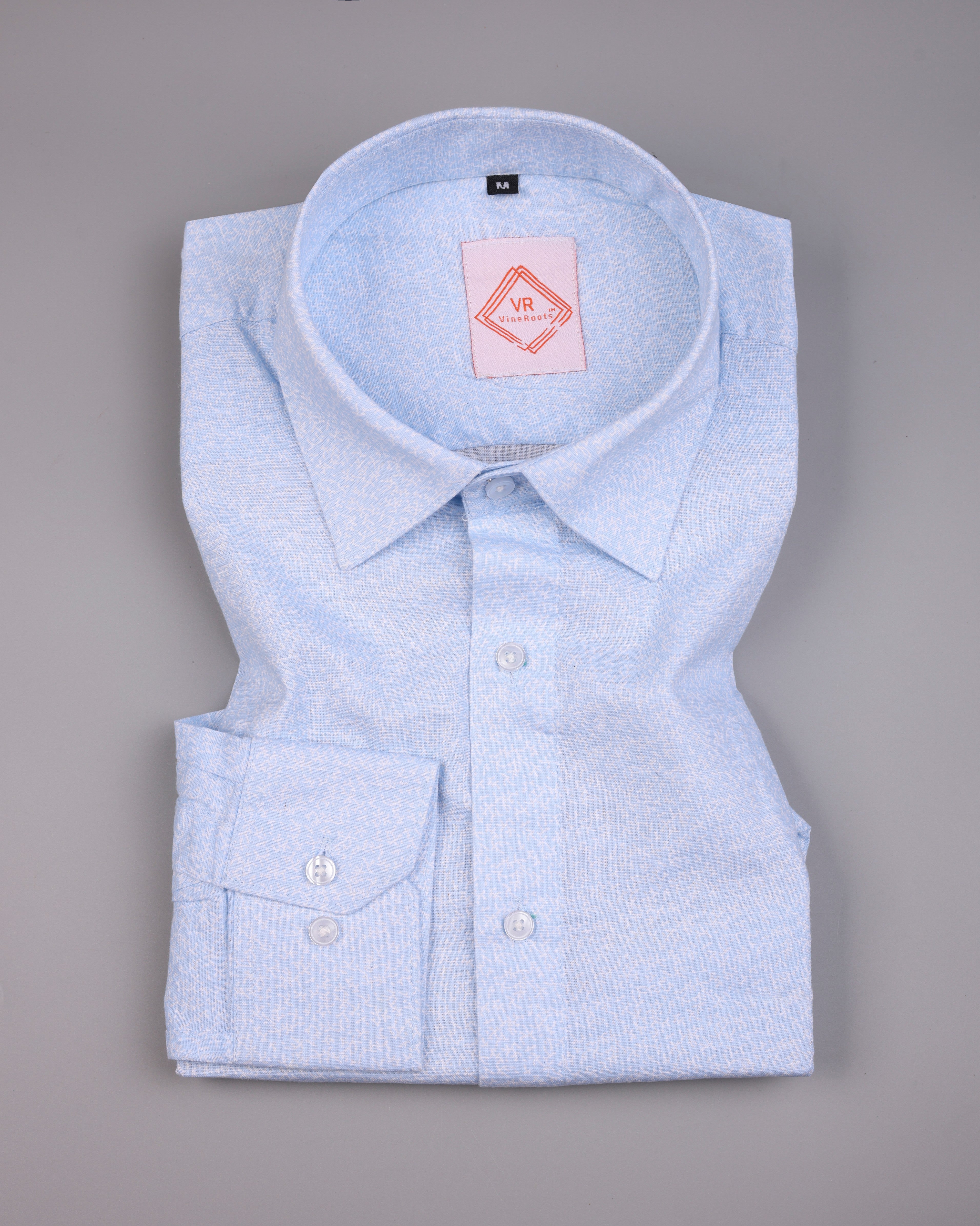 White Carolina Printed Premium Linen Shirt