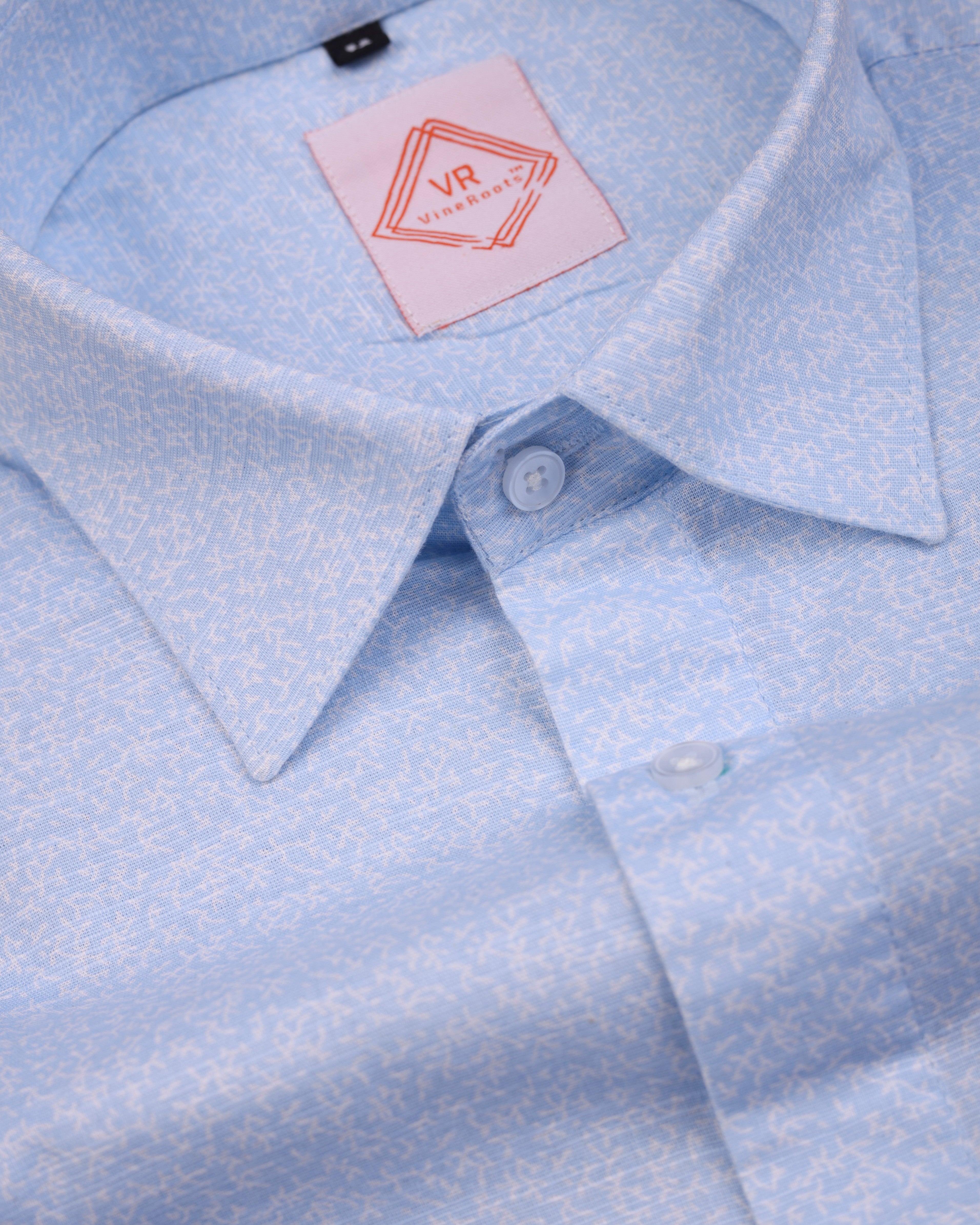 White Carolina Printed Premium Linen Shirt