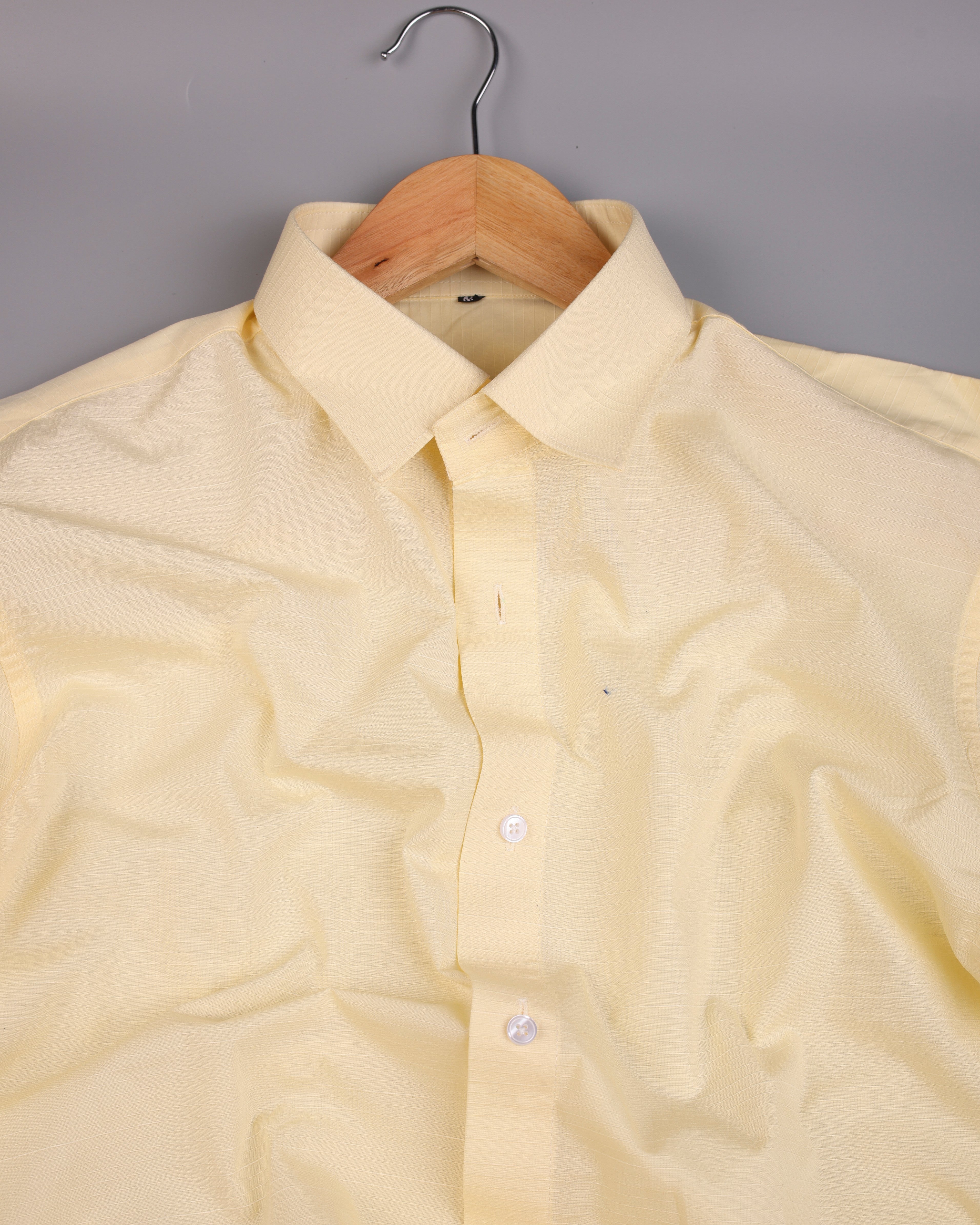 Beige textured Striped  Cotton Shirt