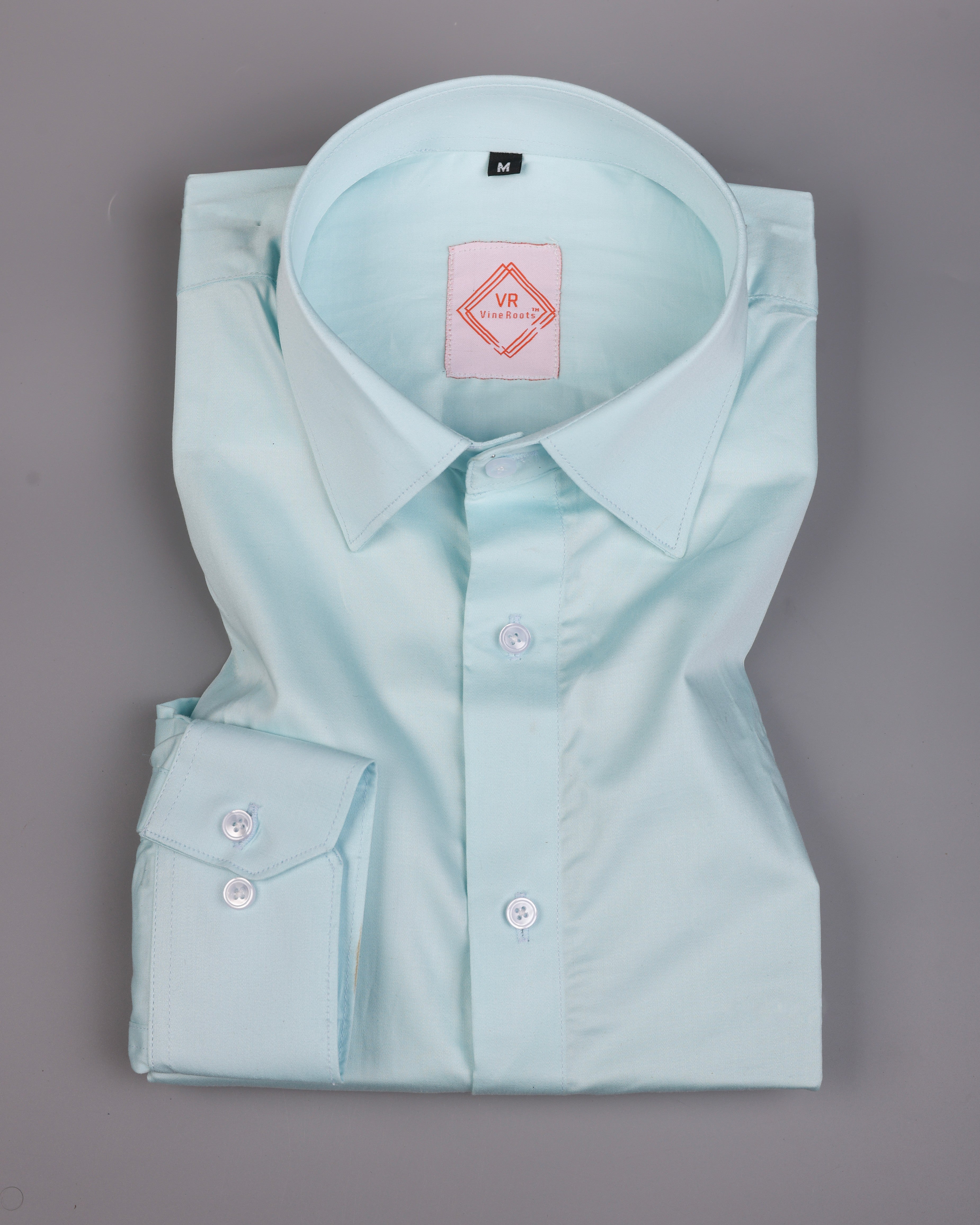 Glacier Blue Plain Premium Cotton Shirt