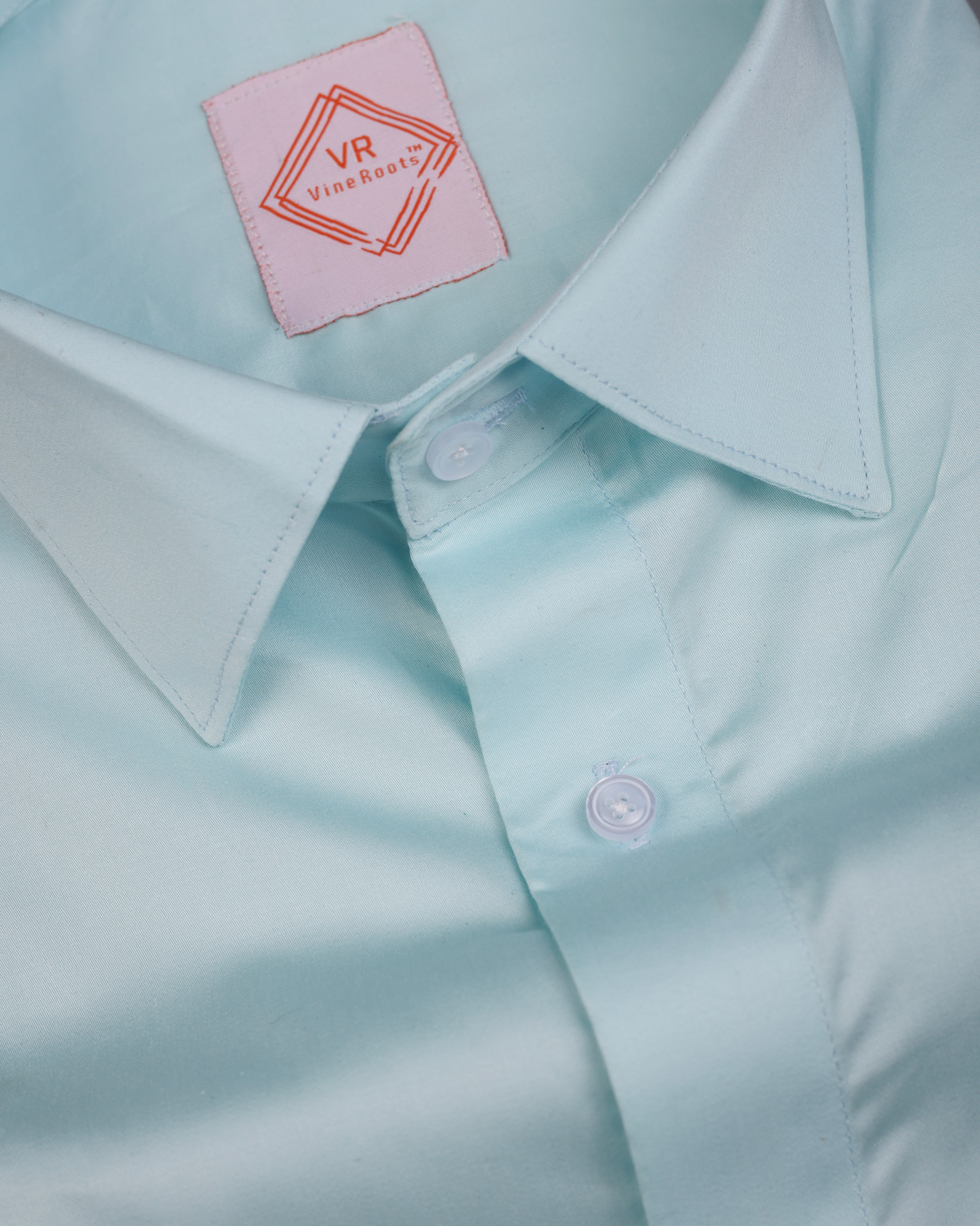 Glacier Blue Plain Premium Cotton Shirt