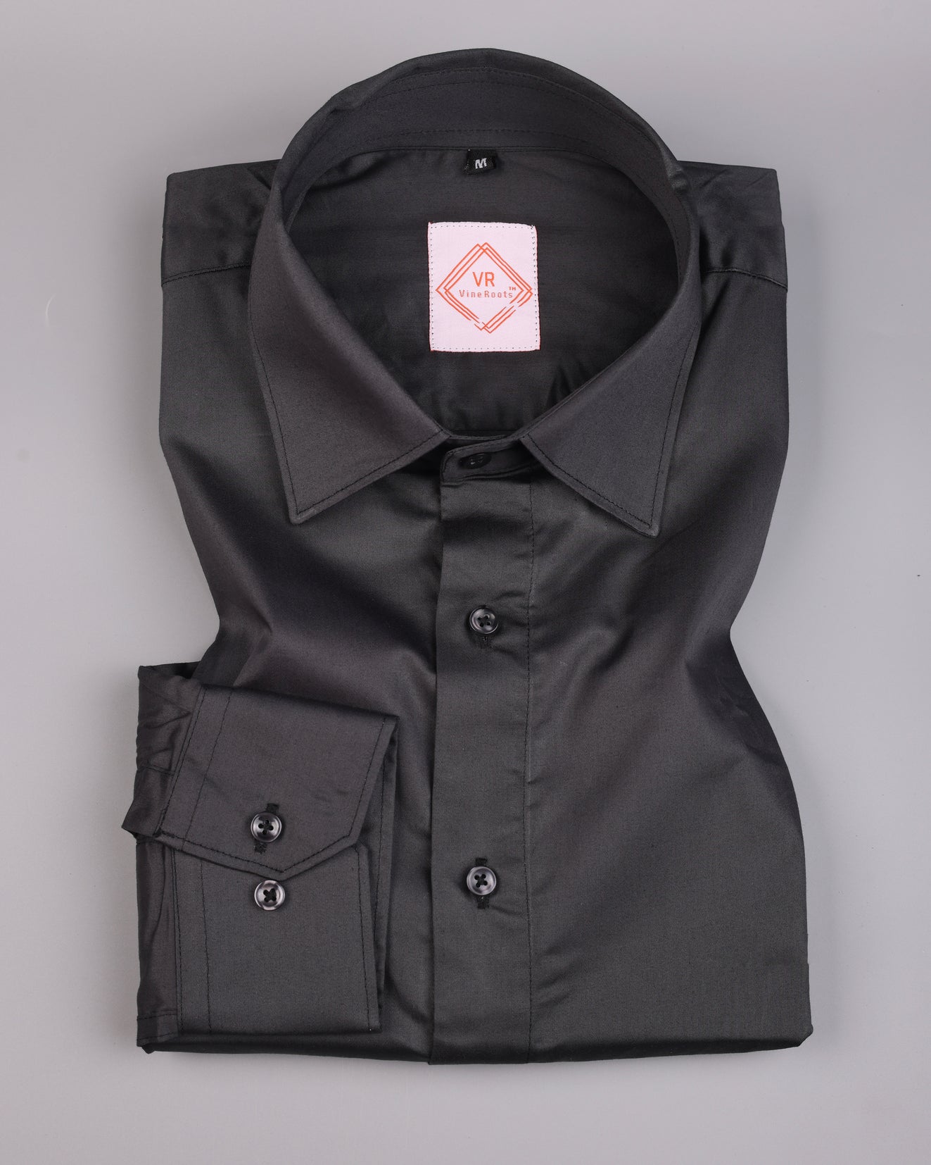 Solid Black Premium Cotton Shirt