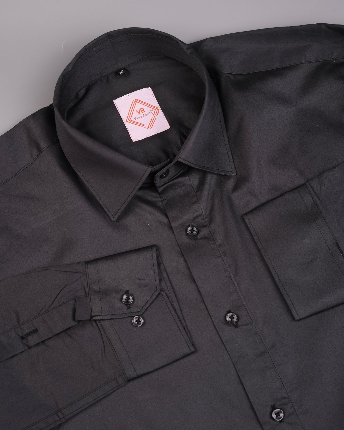 Solid Black Premium Cotton Shirt