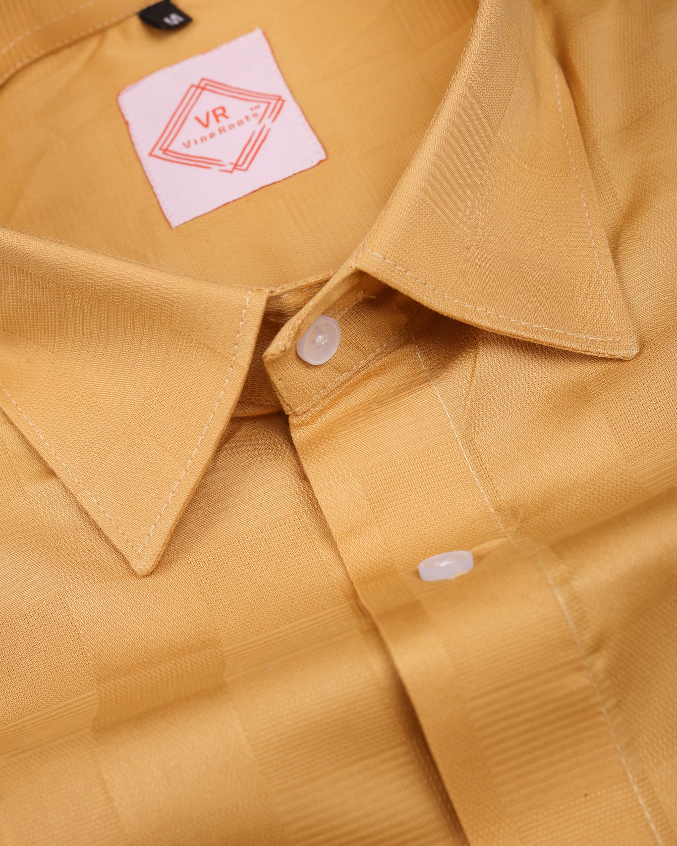 Saffire yellow textured Print Cotton Shirt