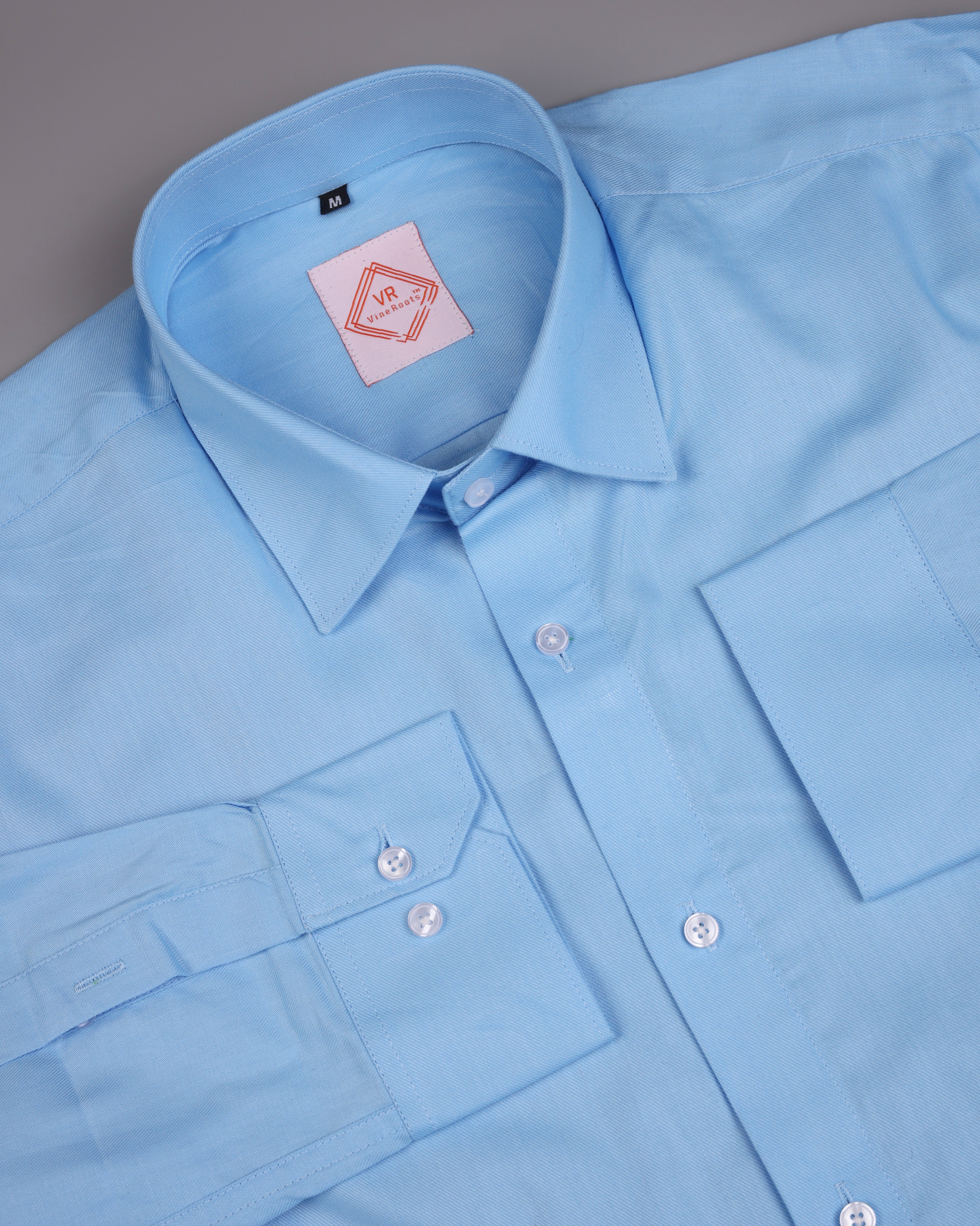 Arctic blue Plain Premium Cotton Shirt