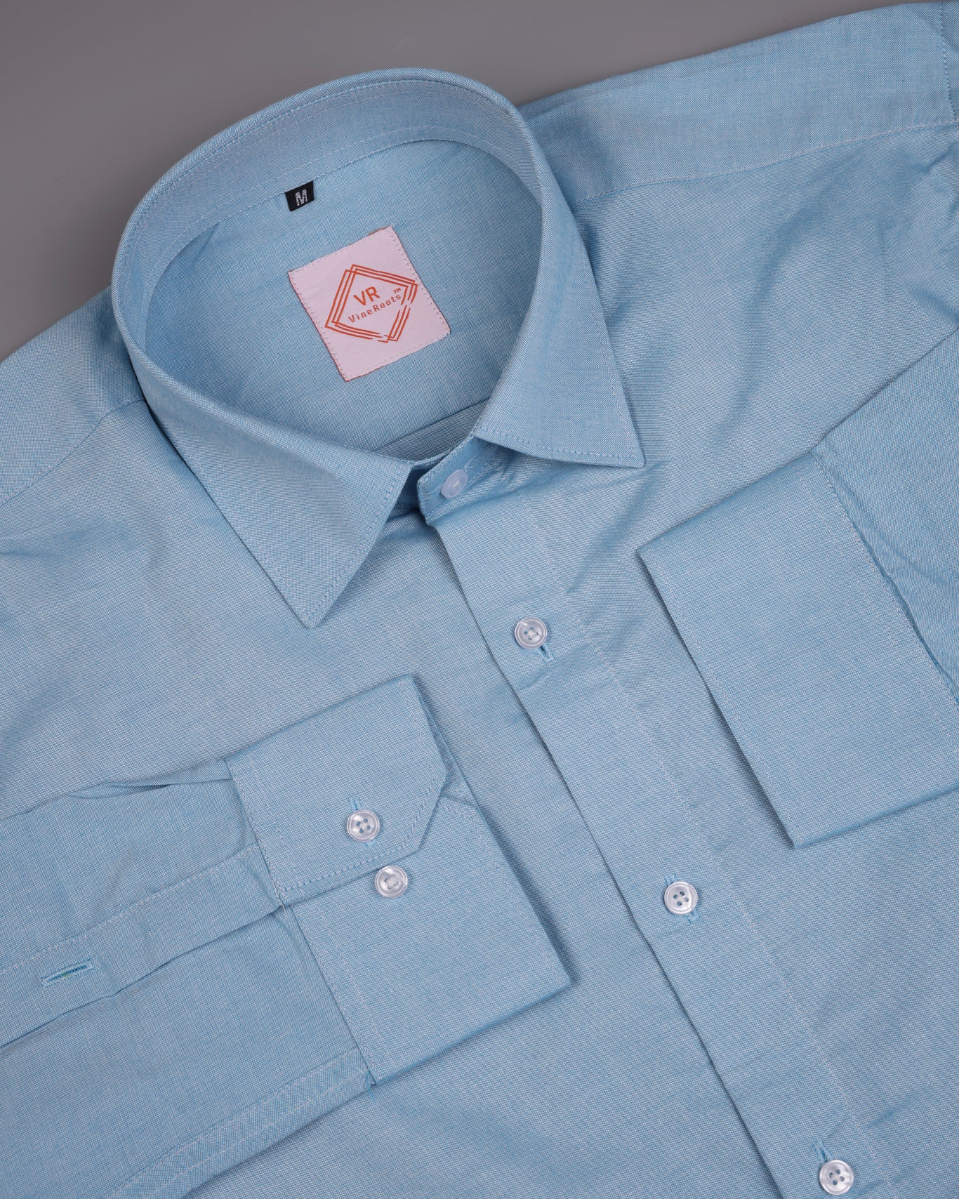 Pacific Blue Plain Premium Cotton Shirt